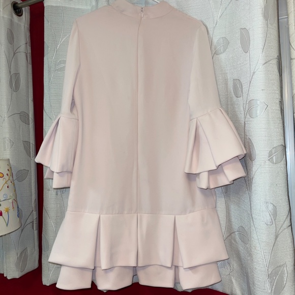 Brandon Maxwell Dress Pink Long Sleeve with Mock Neck